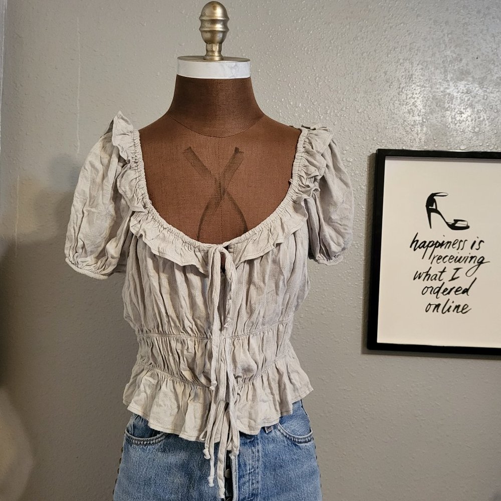 Blue B Collection Smocked Peasant Top